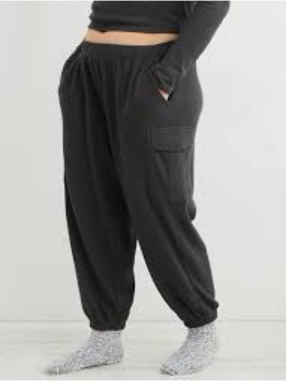Aerie Women’s Charcoal Grey Waffle Cargo Joggers | XL